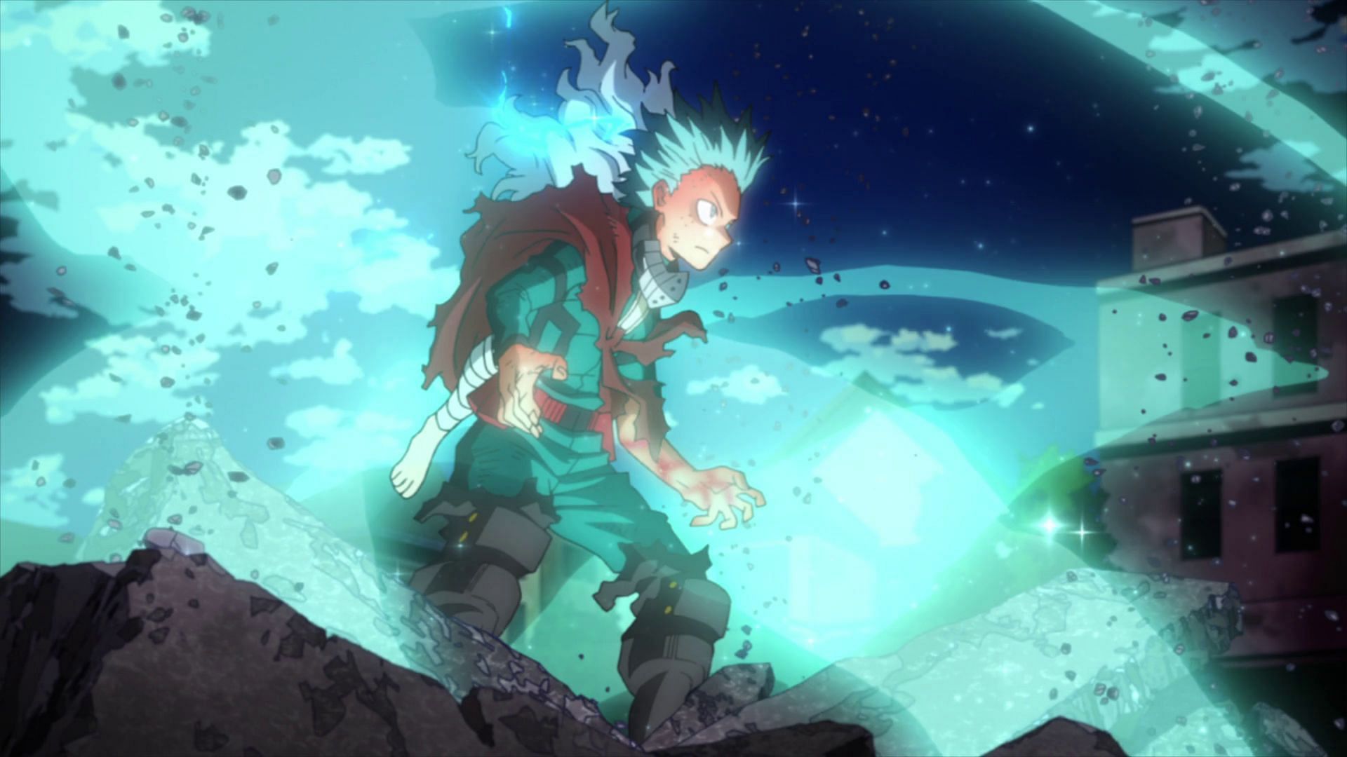 Deku unleashes One For All, Full Cowling (Image via BONES Studios)